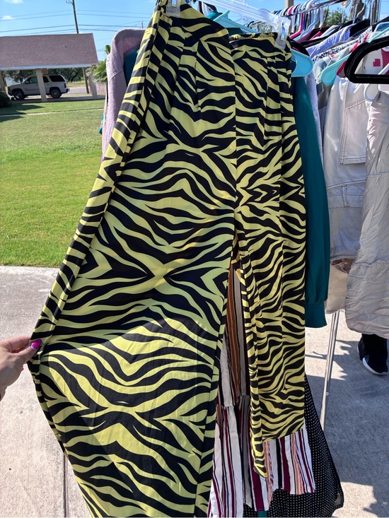 Burnt Toast Pants - Wide Leg Zebra Print Pants in Yellow and Black